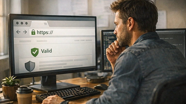 Website Sicherheit SSL HTTPS – Schloss-Symbol und verschlüsselte Verbindung im Browser
