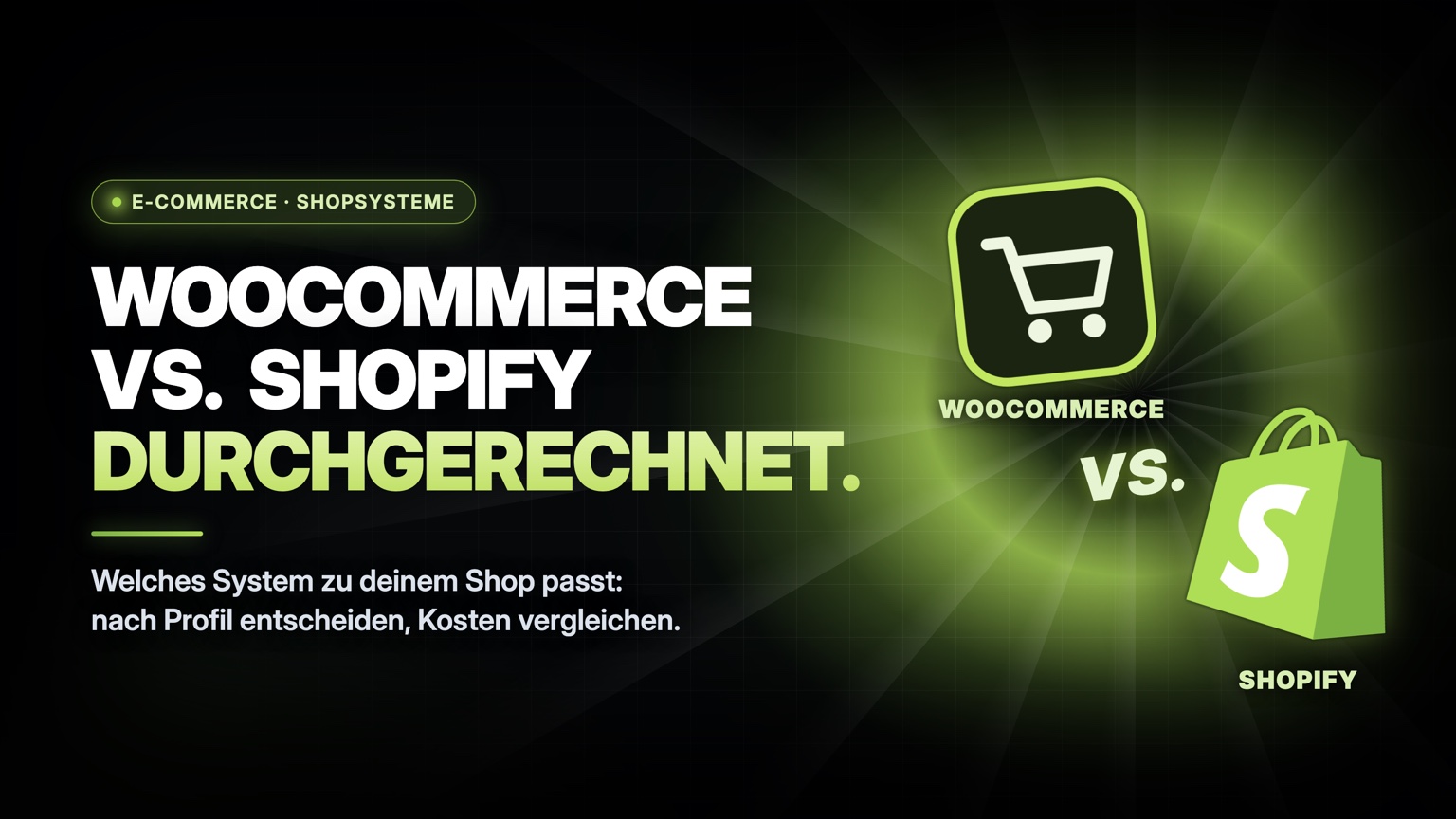 WooCommerce vs. Shopify: zwei Shopsysteme im Vergleich, Kosten über drei Jahre durchgerechnet